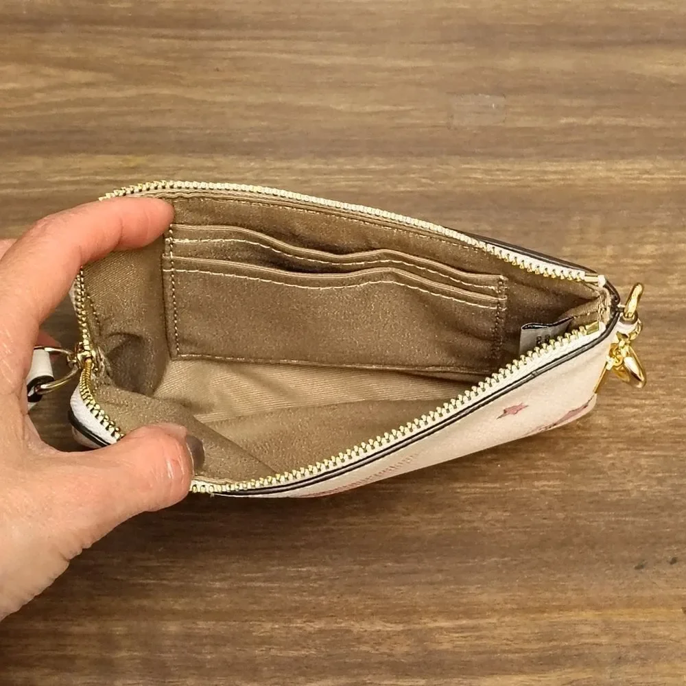Like New COACH Shooting Stars & Logo Zip Wristlet Pouch